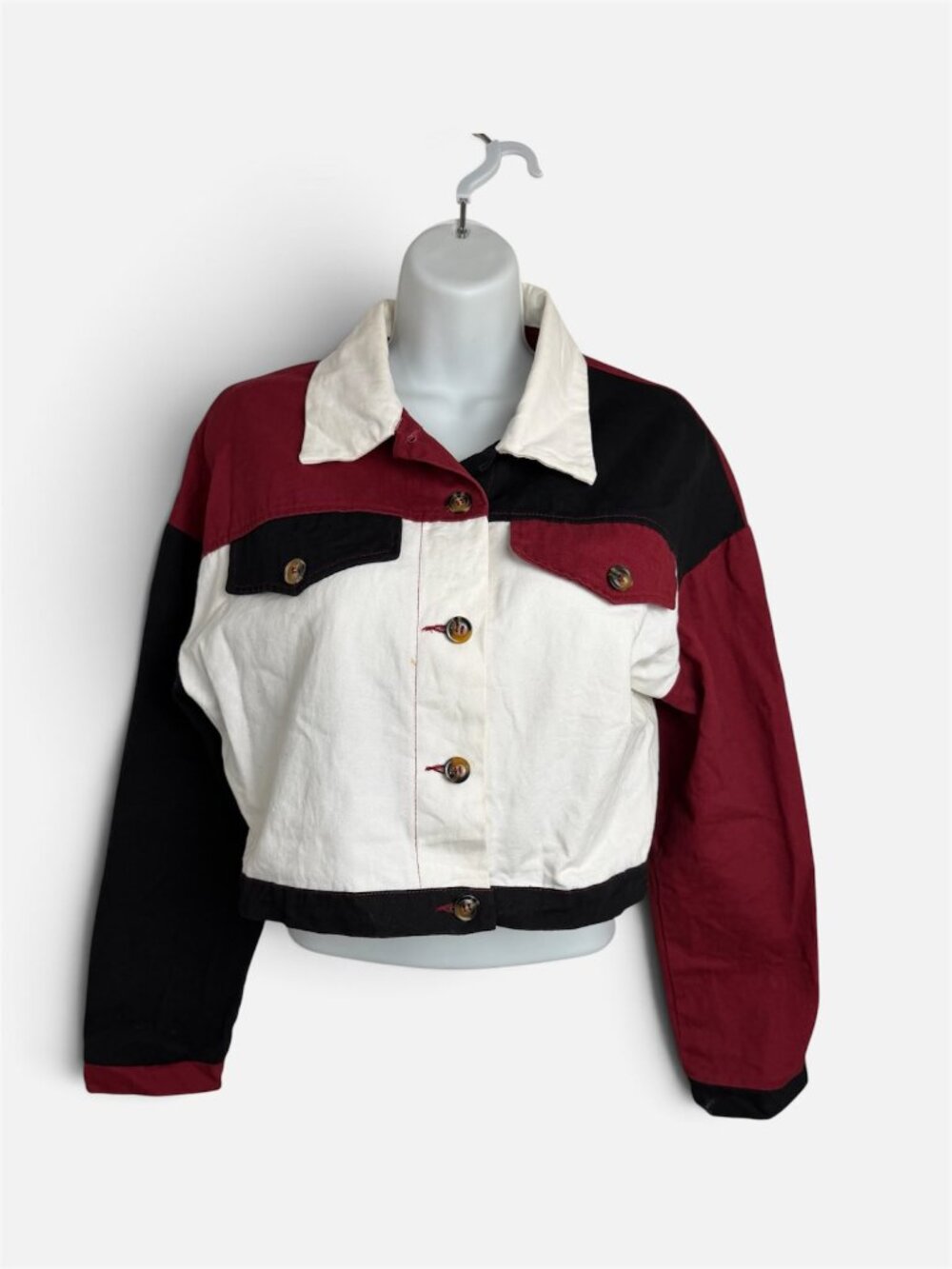 SHEIN Colorblock Cropped Jacket Large